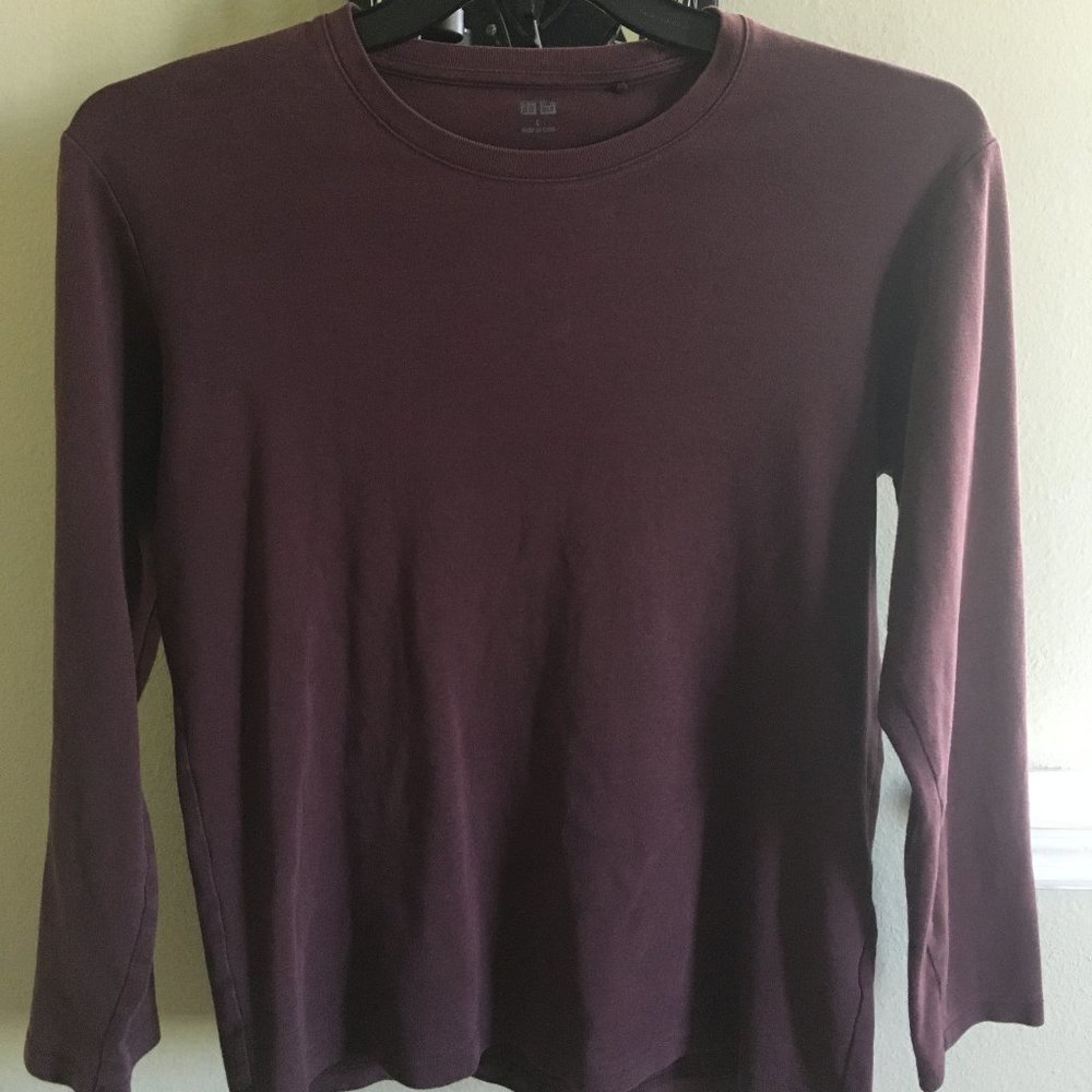 Uniqlo plum long sleeve shirt